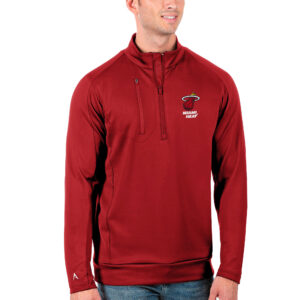 Men's Antigua Red Miami Heat Big & Tall Generation Quarter-Zip Pullover Jacket