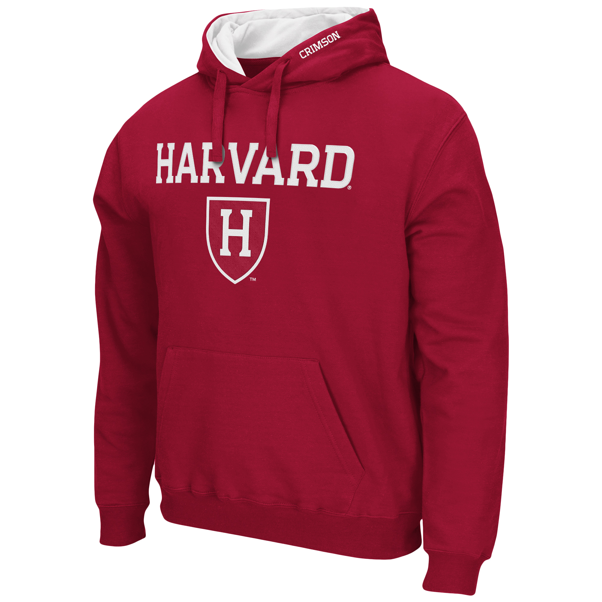Men's Colosseum Crimson Harvard Crimson Arch and Logo Pullover Hoodie - Image 6