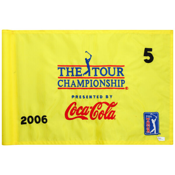 Event-Used #5 Yellow Pin Flag from The Tour Championship on November 2nd to 5th 2006