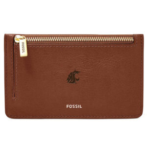 Women's Fossil Brown Washington State Cougars Leather Logan Card Case