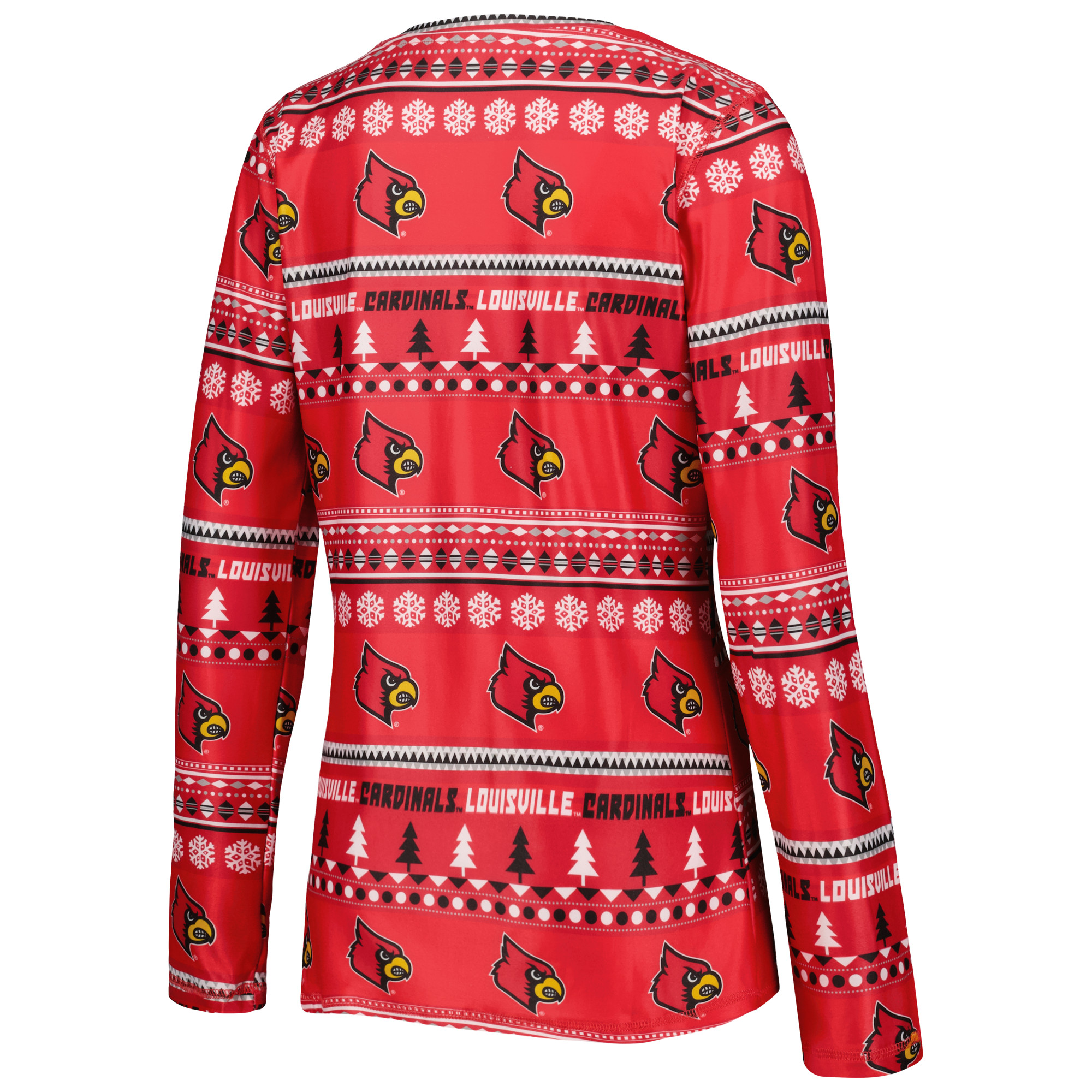 Women's Concepts Sport Red Louisville Cardinals Holiday Long Sleeve T-Shirt and Pants Sleep Set - Image 9
