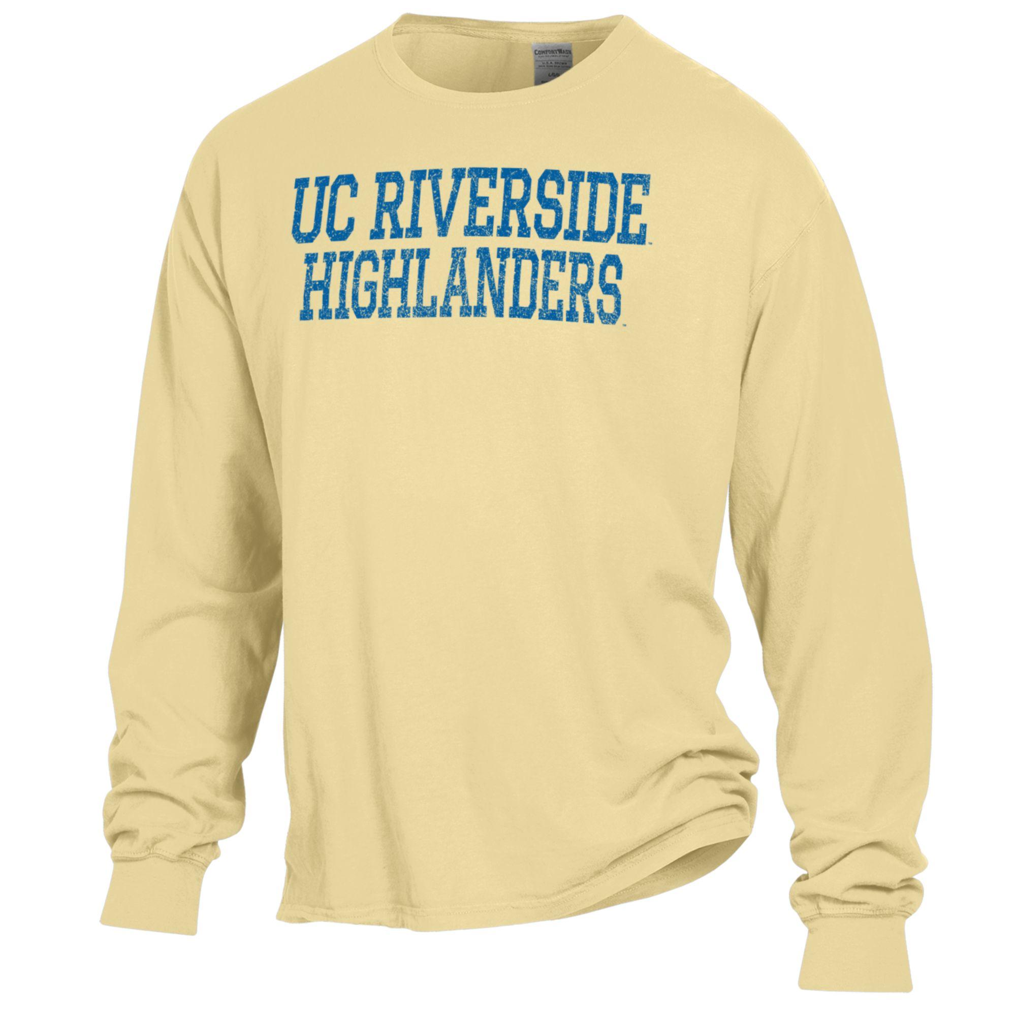 Men's ComfortWash Gold UC Riverside Highlanders Stack Garment Dyed Long Sleeve T-Shirt - Image 3