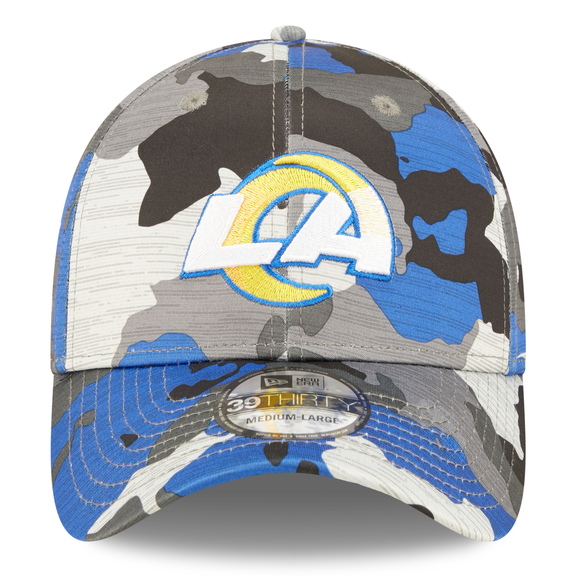 Men's New Era Camo Los Angeles Rams 2022 NFL Training Camp Official 39THIRTY Flex Hat - Image 3