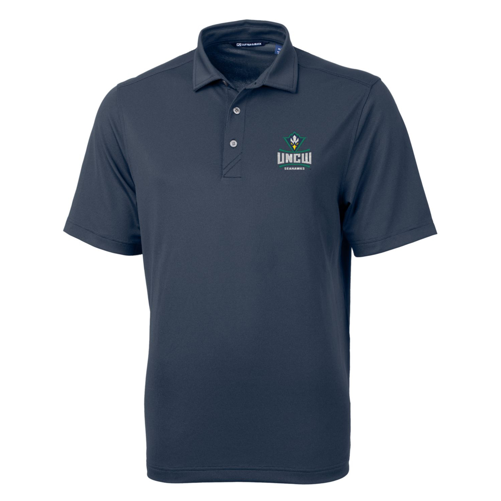 Men's Cutter & Buck Navy UNC Wilmington Seahawks Big & Tall Virtue Eco Pique Recycled Polo