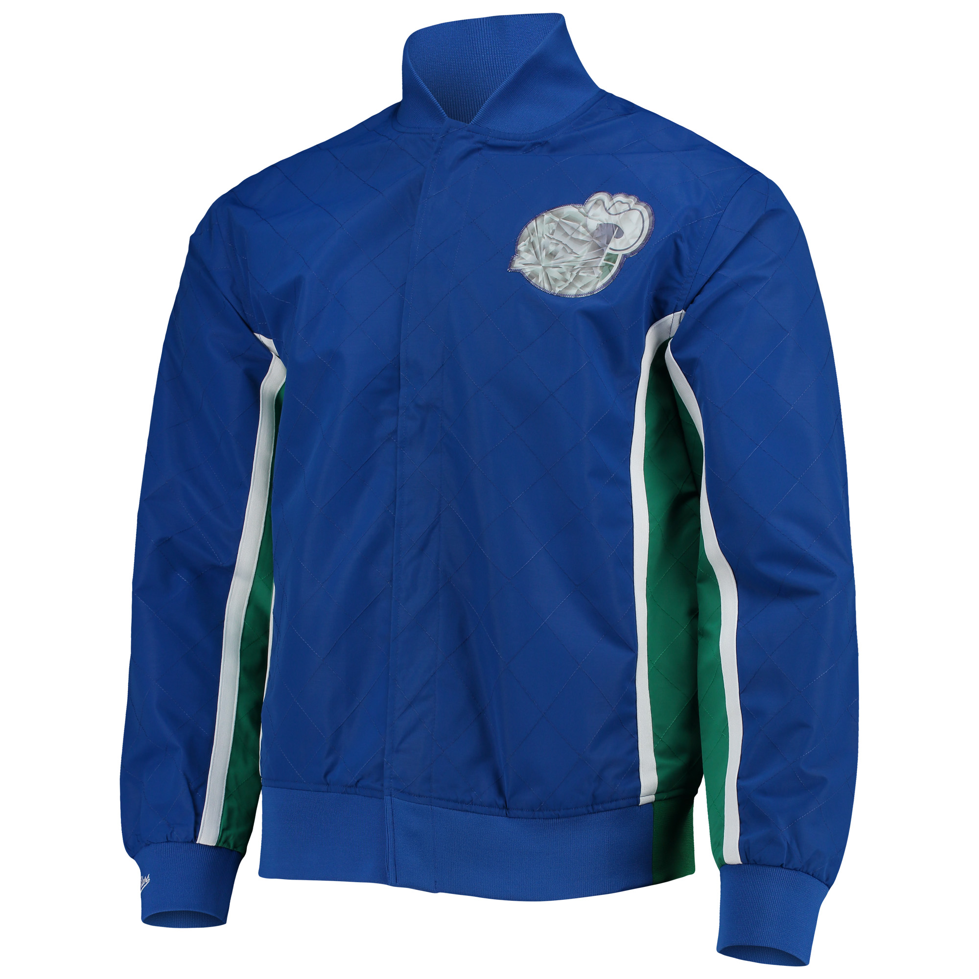 Men's Dallas Mavericks Blue Mitchell & Ness Hardwood Classics 75th Anniversary Authentic Warmup Full-Snap Jacket - Image 7