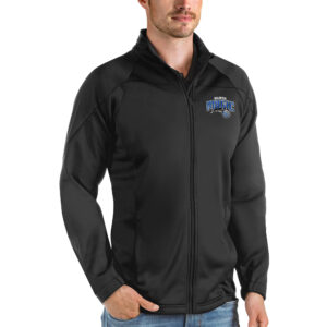 Men's Antigua Black Orlando Magic Links Full-Zip Golf Jacket