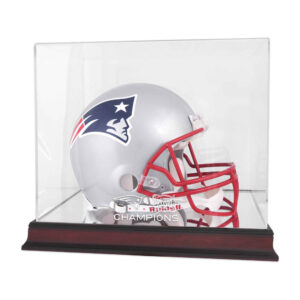 New England Patriots Super Bowl XXXVIII Champions Mahogany Helmet Display Case
