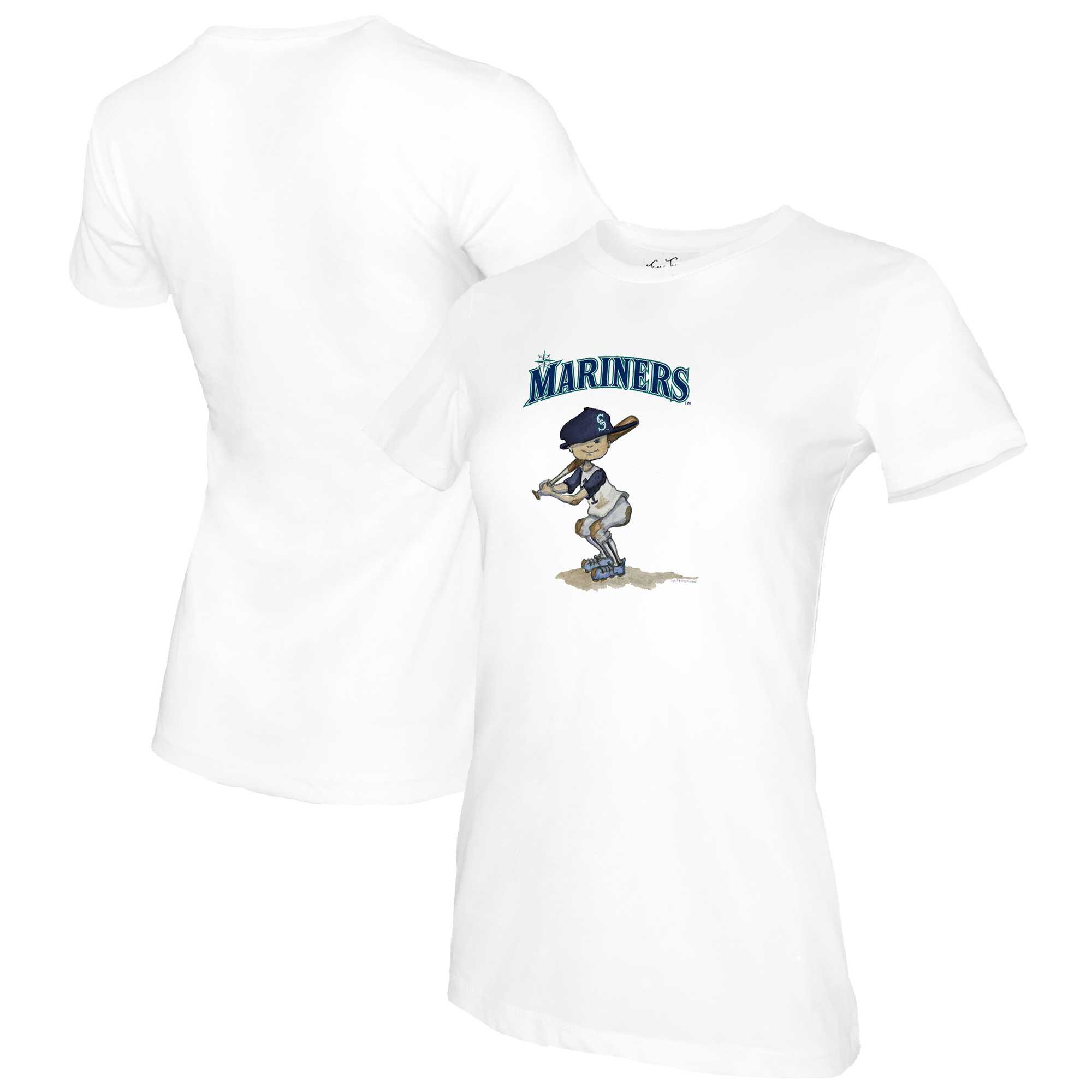 Women's Tiny Turnip White Seattle Mariners Slugger T-Shirt