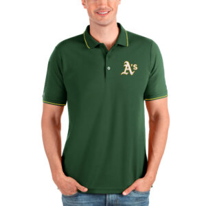 Men's Antigua Green Athletics Affluent Polo