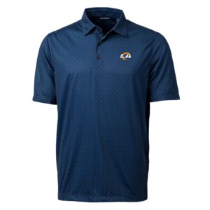 Men's Cutter & Buck Navy Los Angeles Rams Big & Tall Pike Double Dot Stretch Polo