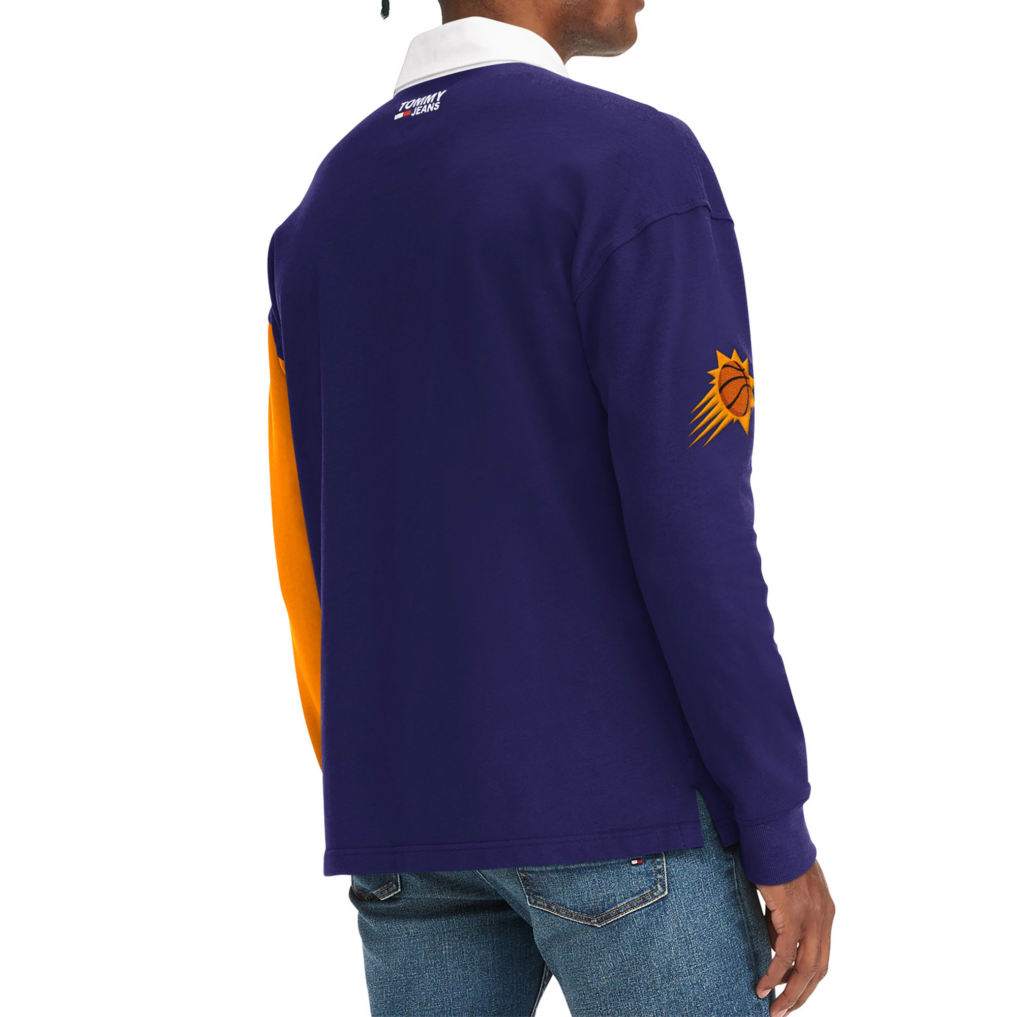 Men's Tommy Jeans Purple/Orange Phoenix Suns Ronnie Rugby Long Sleeve T-Shirt - Image 6