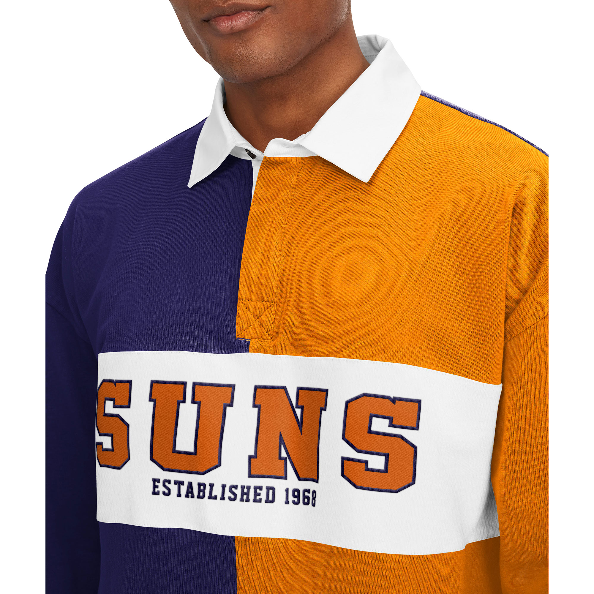Men's Tommy Jeans Purple/Orange Phoenix Suns Ronnie Rugby Long Sleeve T-Shirt - Image 10