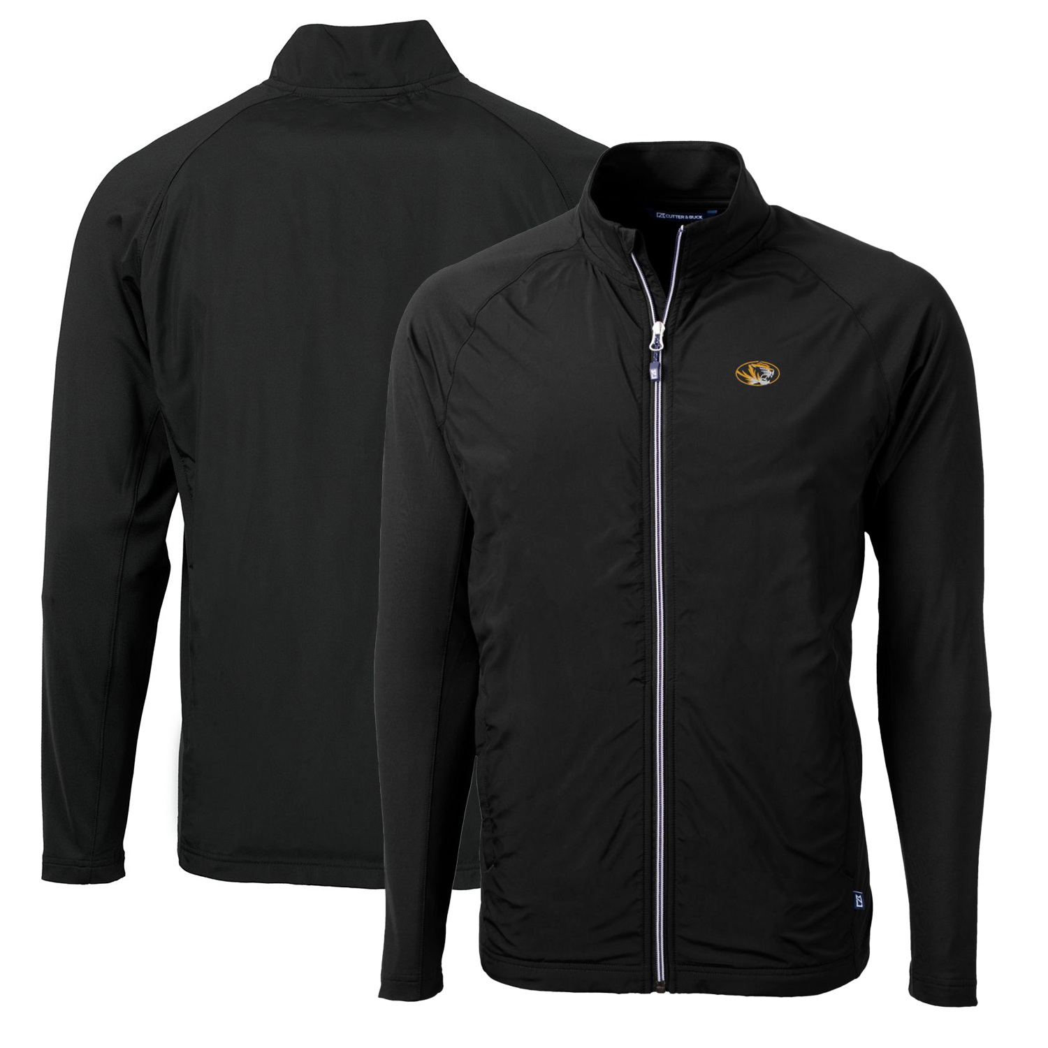 Men's Cutter & Buck Black Missouri Tigers Big & Tall Adapt Eco Knit Hybrid Recycled Full-Zip Jacket