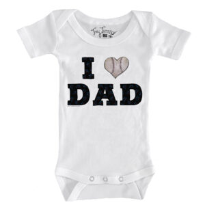 Infant Tiny Turnip White Miami Marlins I Love Dad Bodysuit