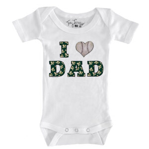 Infant Tiny Turnip White Athletics I Love Dad Bodysuit