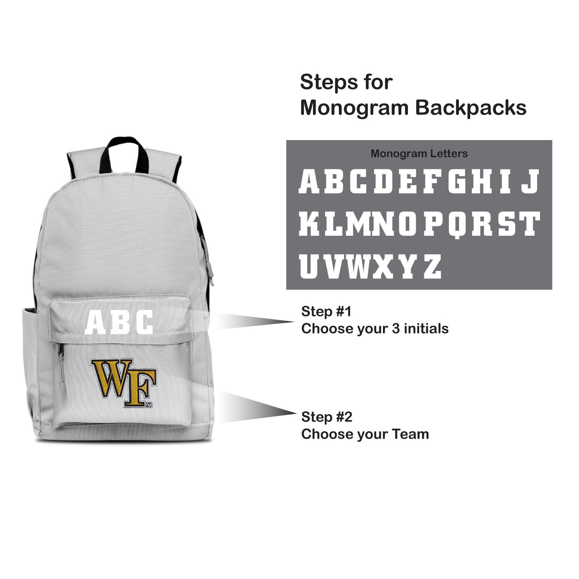 MOJO Gray Wake Forest Demon Deacons Personalized Campus Laptop Backpack - Image 5