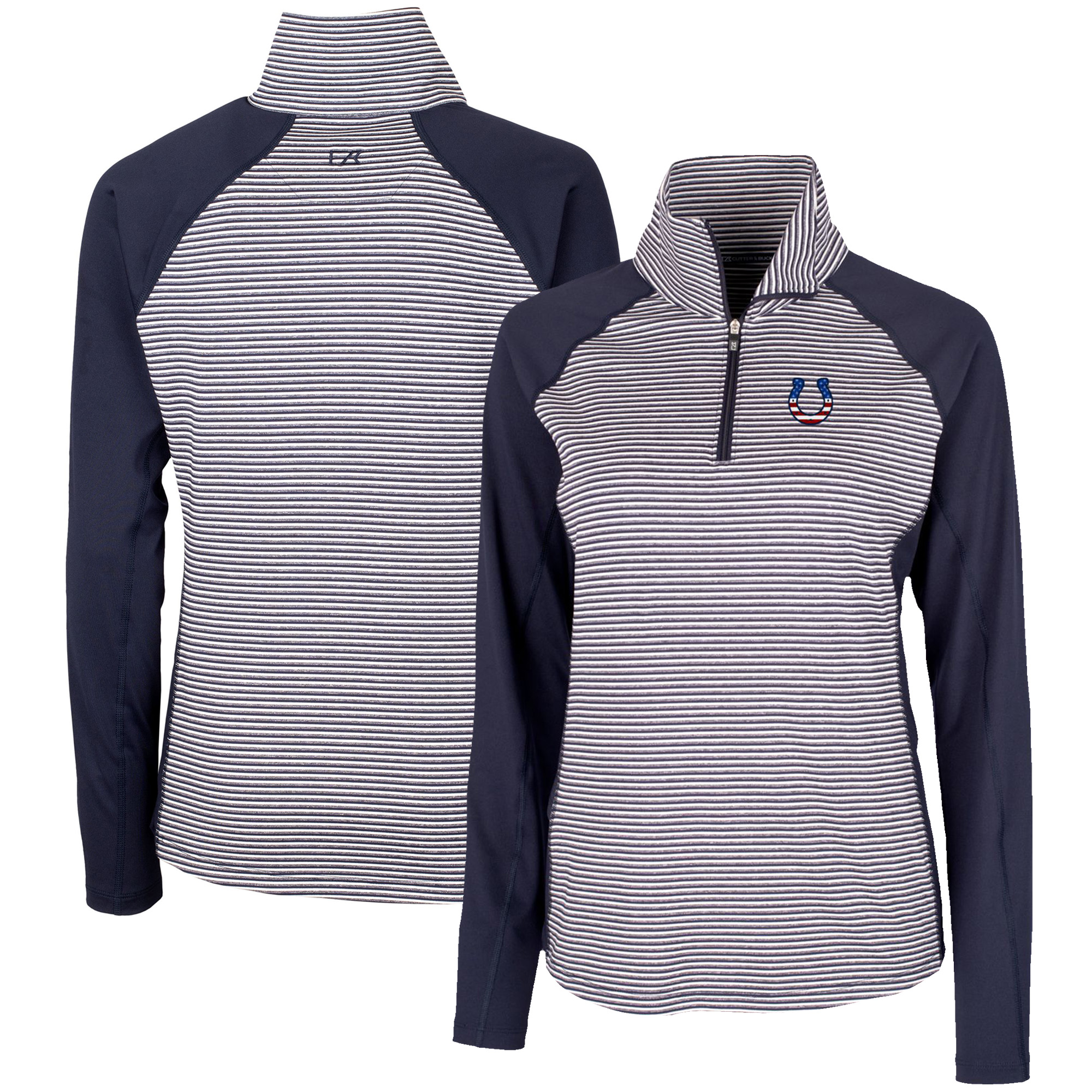 Women's Cutter & Buck Navy Indianapolis Colts Forge Tonal Half-Zip Top