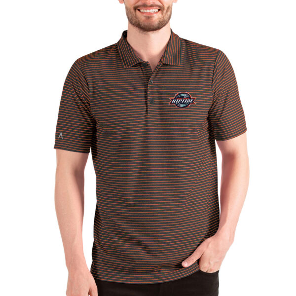 Men's Antigua Heathered Black/Orange New York Riptide Esteem Polo