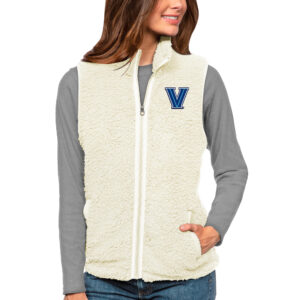 Women's Antigua Cream Villanova Wildcats Grace Full-Zip Vest