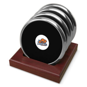 Silver Bucknell Bison Team Logo 4-Piece Coaster Set