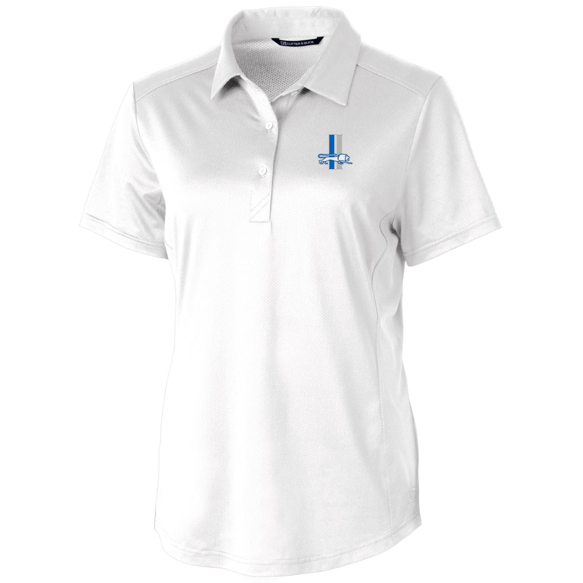 Women's Cutter & Buck White Detroit Lions Throwback Logo Prospect Textured Stretch Polo - Image 3
