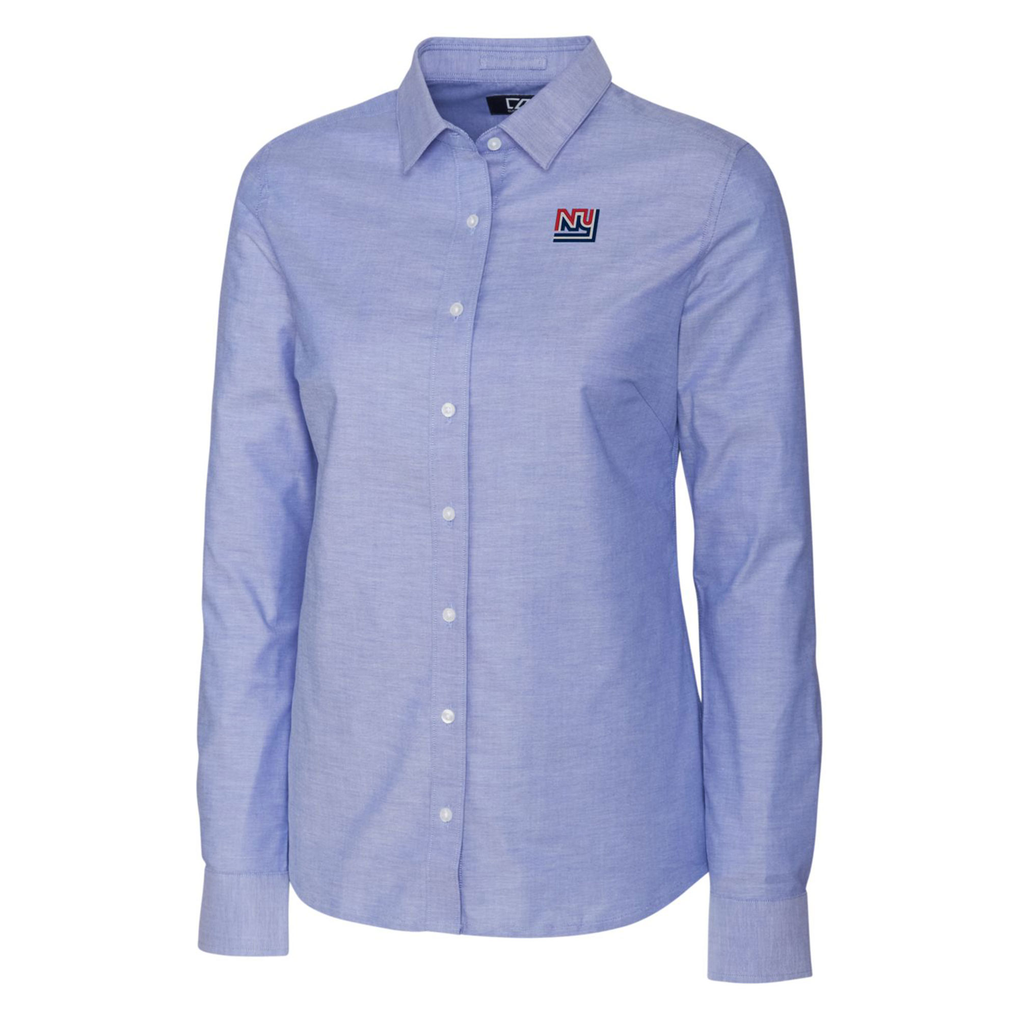 Women's Cutter & Buck Powder Blue New York Giants Throwback Logo Oxford Stretch Long Sleeve Button-Up Shirt - Image 6