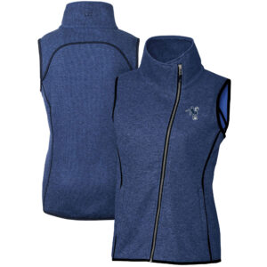 Women's Cutter & Buck Heather Royal Indianapolis Colts Throwback Logo Mainsail Full-Zip Vest