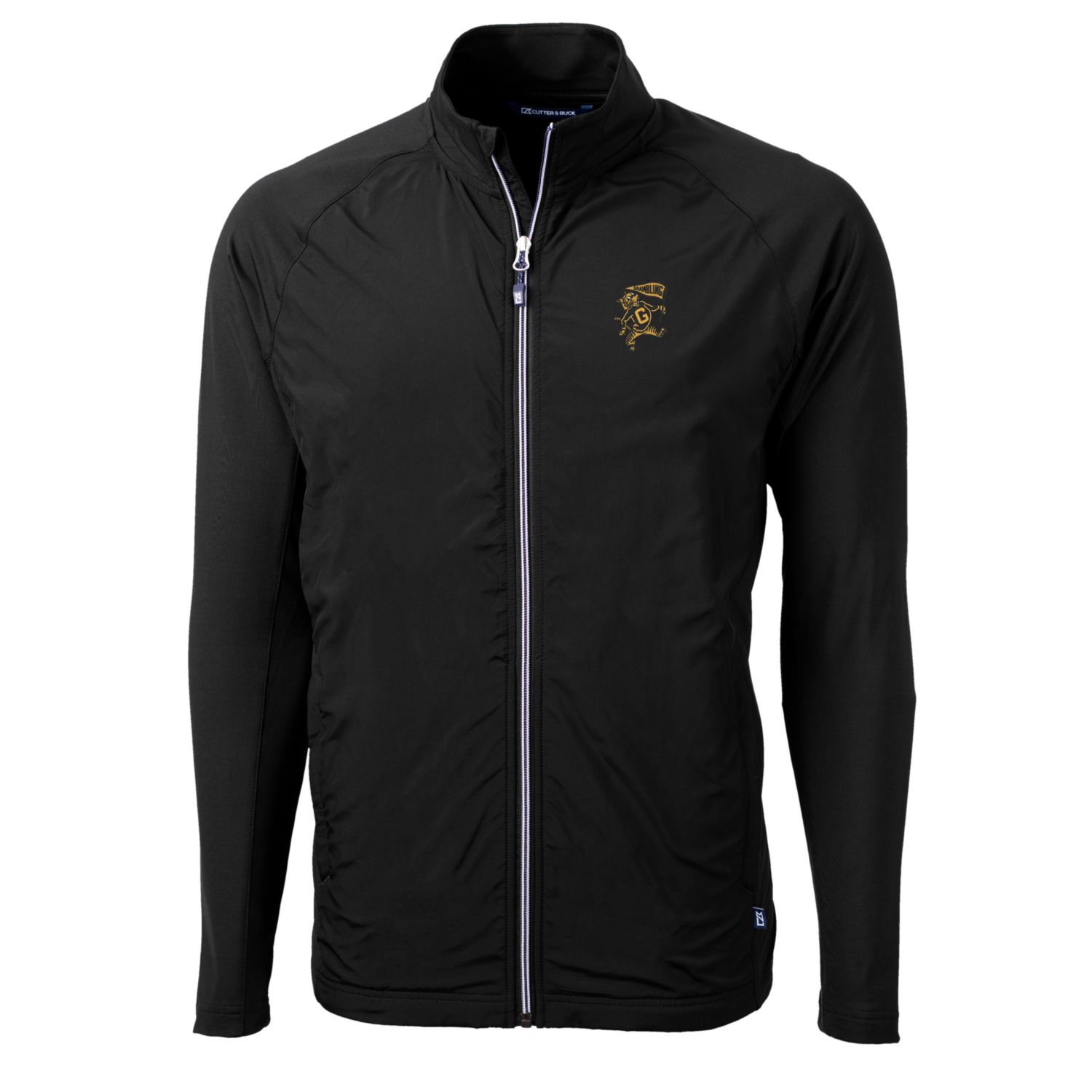 Men's Cutter & Buck Black Grambling Tigers Adapt Eco Knit Hybrid Recycled Big & Tall Full-Zip Jacket - Image 3