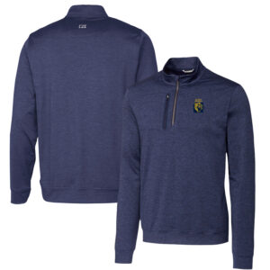 Men's Cutter & Buck Navy FIU Panthers Vault Big & Tall Stealth Quarter-Zip Pullover Top