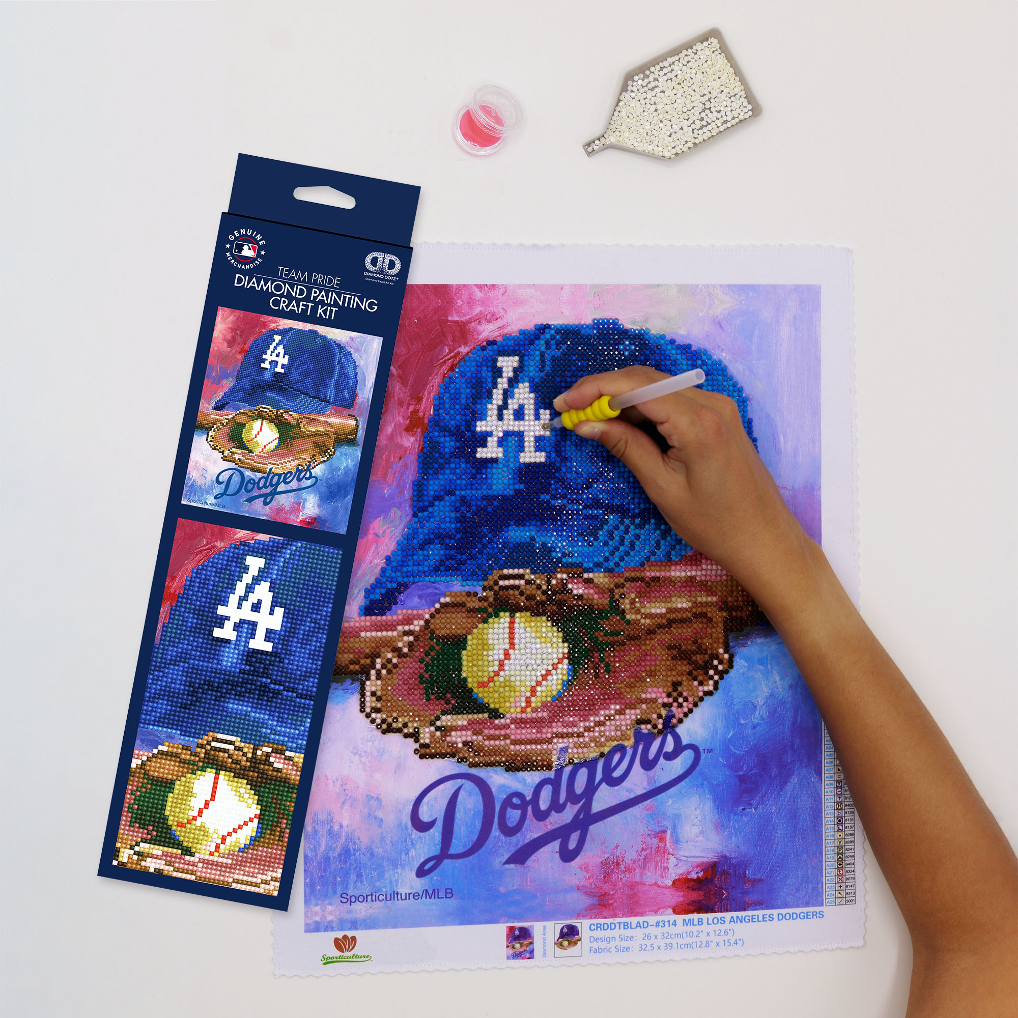 Sporticulture Los Angeles Dodgers Diamond Art Craft Kit - Image 6
