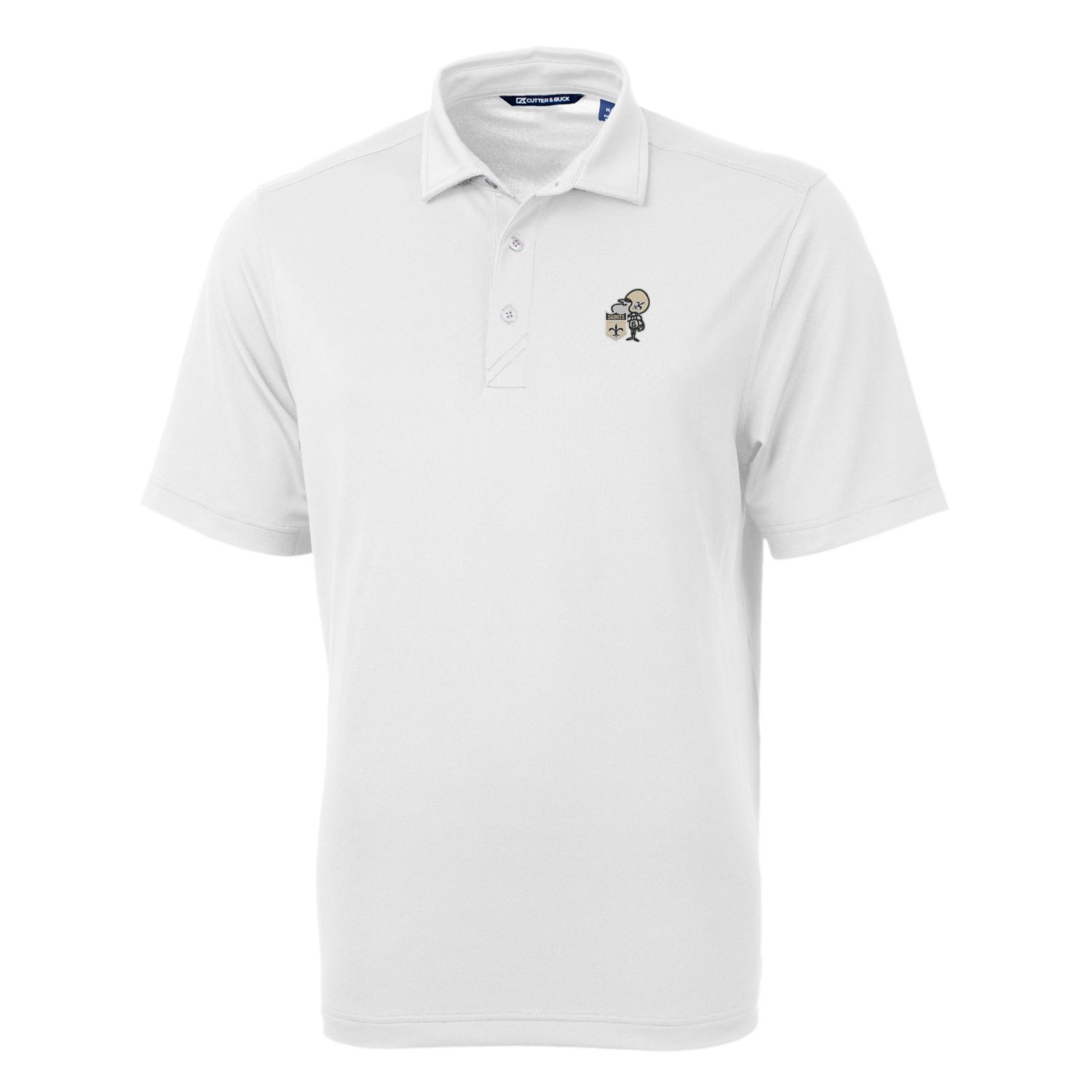 Men's Cutter & Buck White New Orleans Saints Throwback Logo Virtue Eco Pique Recycled Big & Tall Polo - Image 3