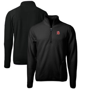 Men's Cutter & Buck Black Tampa Bay Buccaneers Cascade Eco Sherpa Fleece Big & Tall Quarter-Zip Throwback Jacket