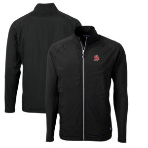 Men's Cutter & Buck Black Tampa Bay Buccaneers Adapt Eco Knit Hybrid Recycled Full-Zip Throwback Jacket