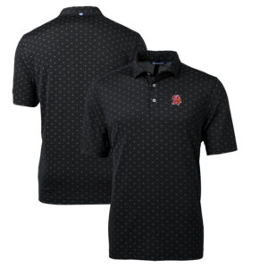 Men's Cutter & Buck Black Tampa Bay Buccaneers Throwback Logo Virtue Eco Pique Tile Recycled Polo