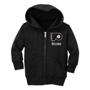 Toddler Chad & Jake Black Philadelphia Flyers Personalized Full-Zip Hoodie