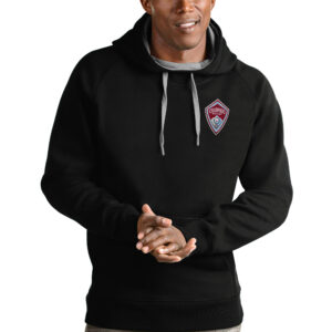 Men's Antigua Black Colorado Rapids Logo Victory Pullover Hoodie