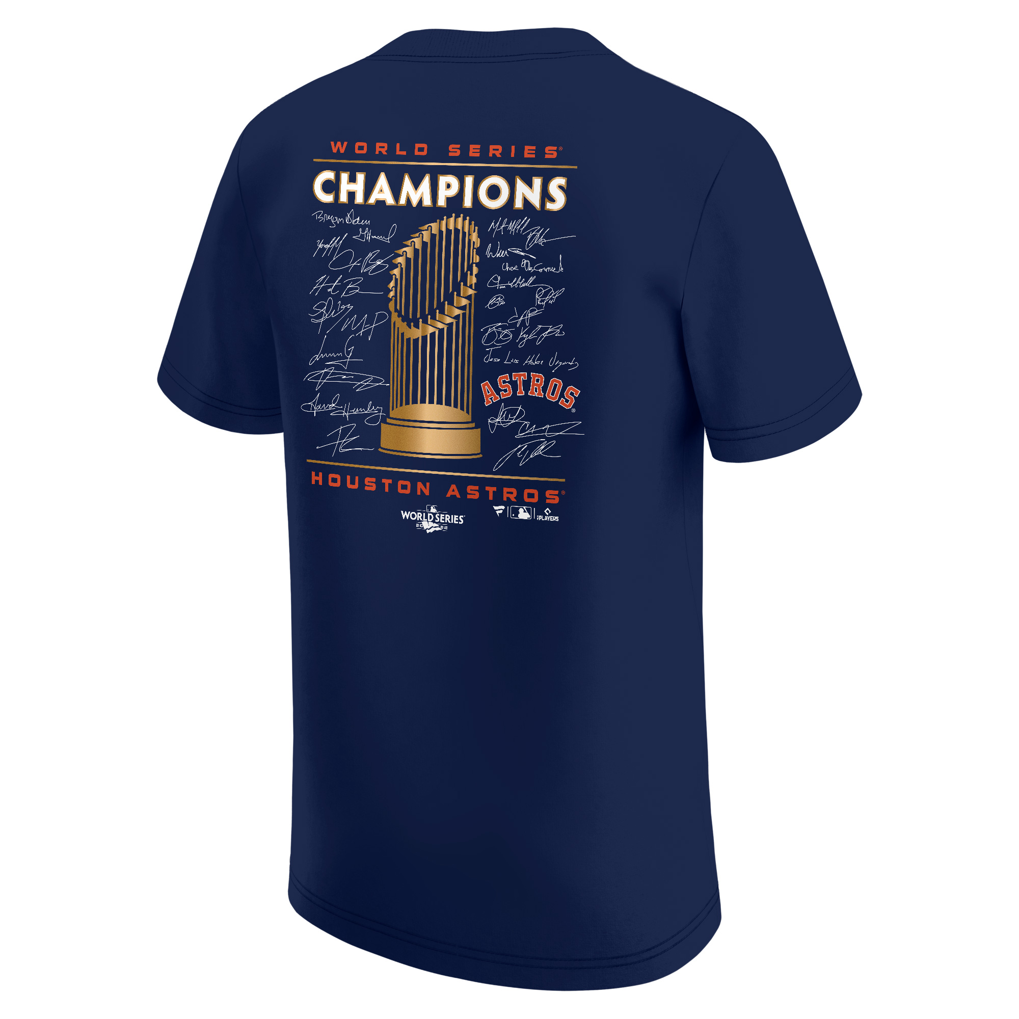 Youth Fanatics Navy Houston Astros 2022 World Series Champions Signature Roster T-Shirt - Image 9