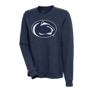 Women's Antigua Heather Navy Penn State Nittany Lions Action Pullover Sweatshirt