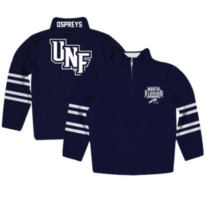Youth Navy UNF Ospreys Team Logo Quarter-Zip Pullover Sweatshirt