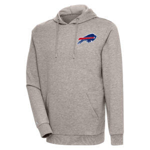 Men's Antigua Oatmeal Buffalo Bills Action Lightweight Pullover Hoodie