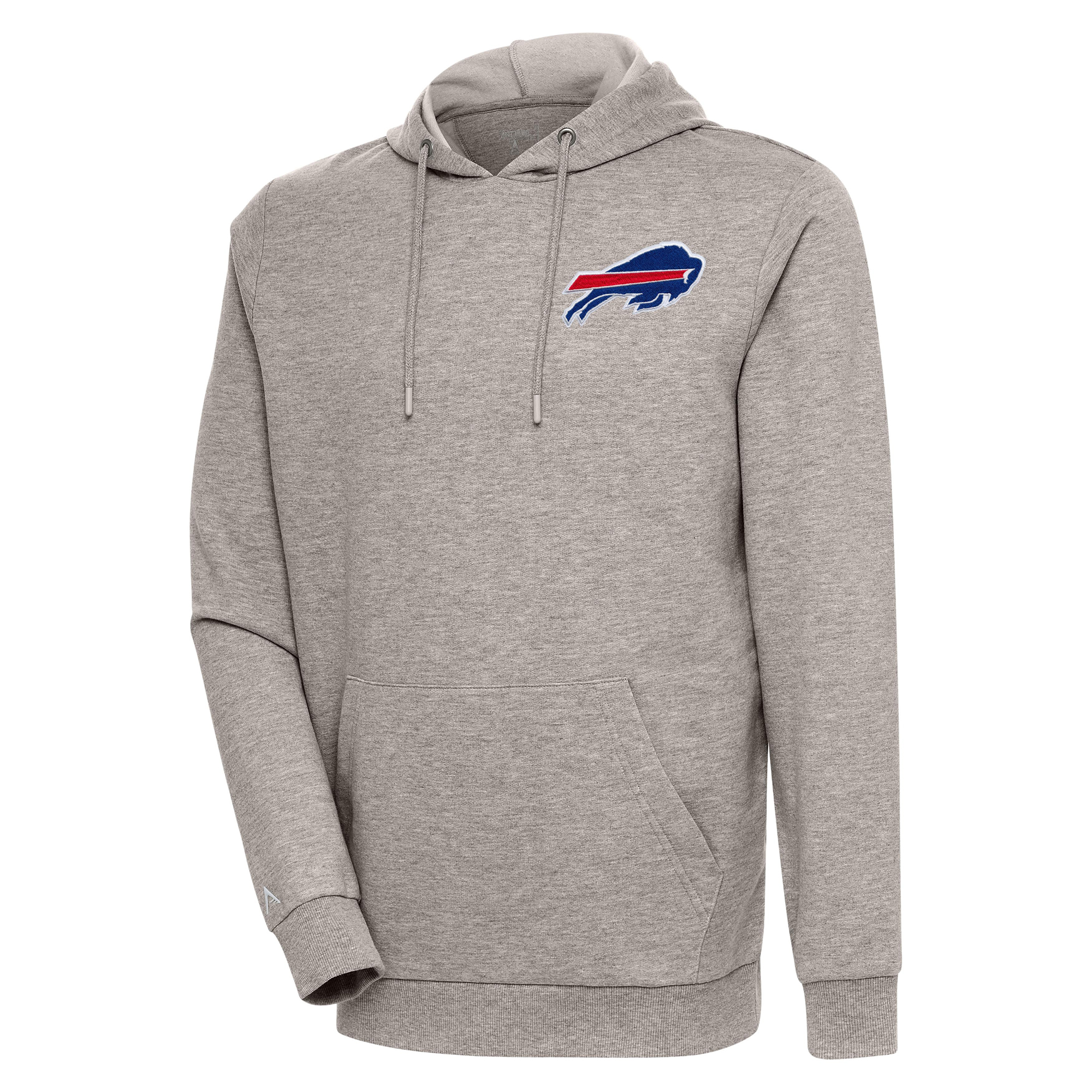 Men's Antigua Oatmeal Buffalo Bills Action Lightweight Pullover Hoodie