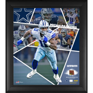 Micah Parsons Dallas Cowboys Framed 15" x 17" Impact Player Collage with a Piece of Game-Used Football - Limited Edition of 500