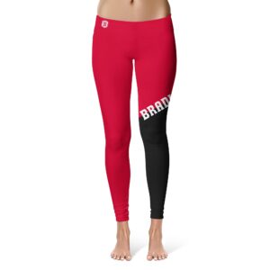 Women's Red/Black Bradley Braves Plus Size Letter Color Block Yoga Leggings