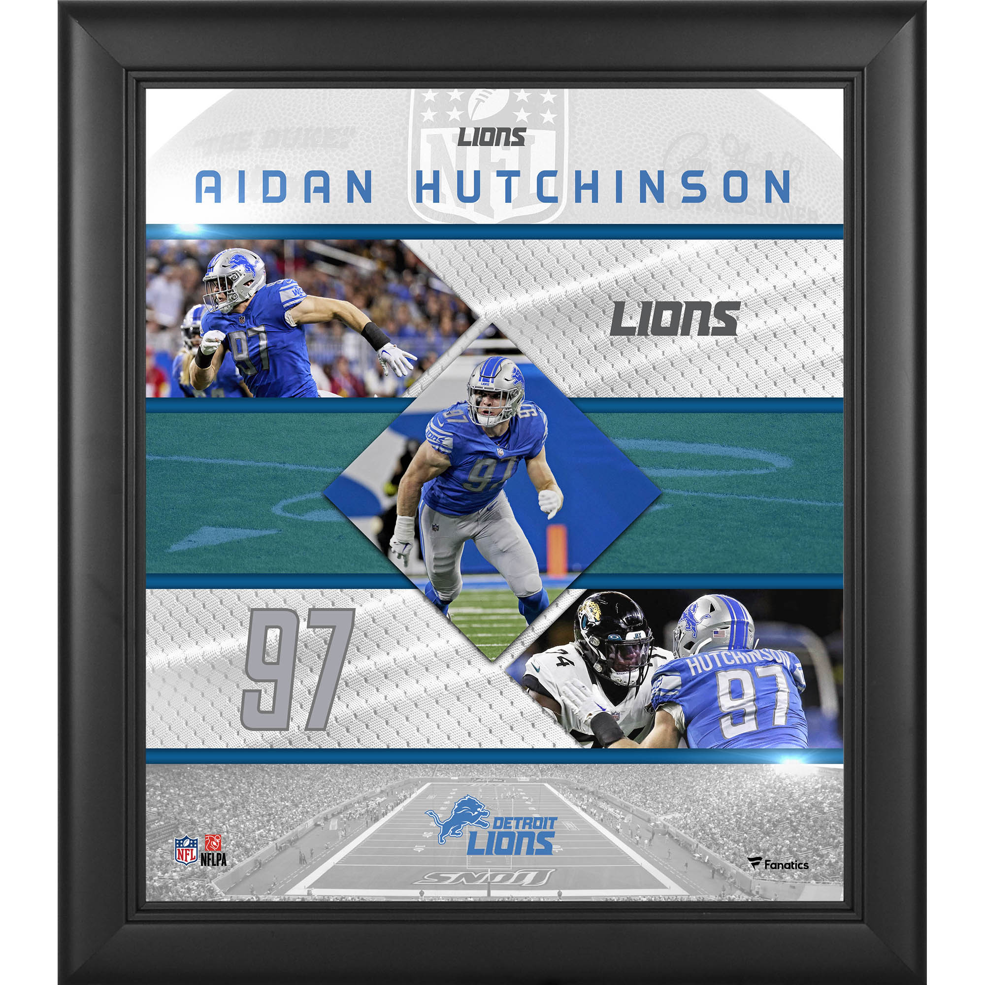 Aidan Hutchinson Detroit Lions Framed 15" x 17" Stitched Stars Collage