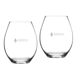 Marymount Saints Team Logo Two-Piece 20oz. Stemless Riedel Red Wine Glass Set