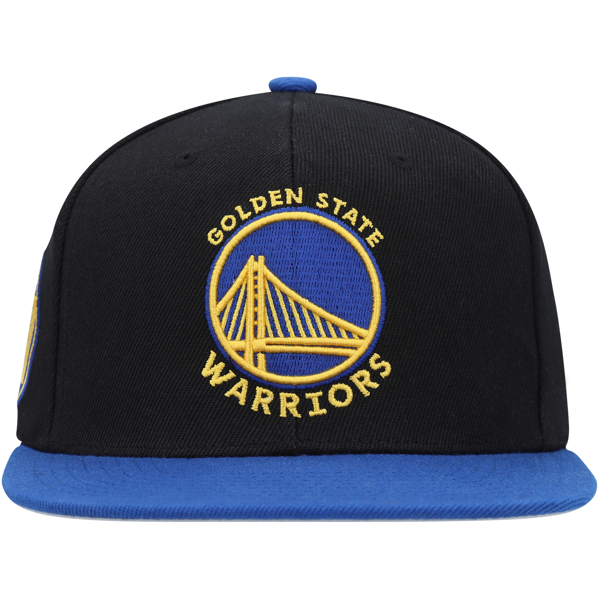 Men's Mitchell & Ness Black/Royal Golden State Warriors Side Core 2.0 Snapback Hat - Image 3