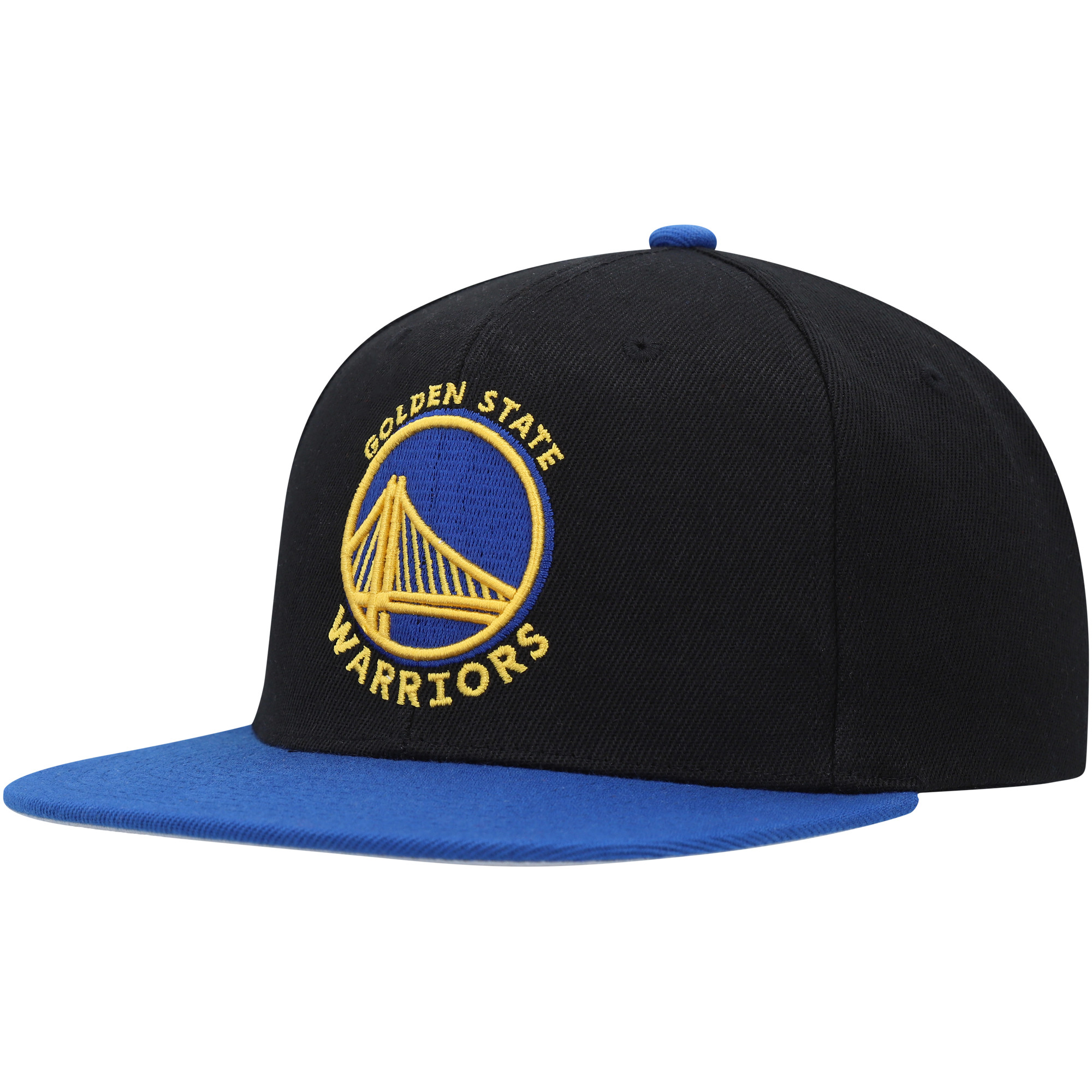 Men's Mitchell & Ness Black/Royal Golden State Warriors Side Core 2.0 Snapback Hat - Image 4