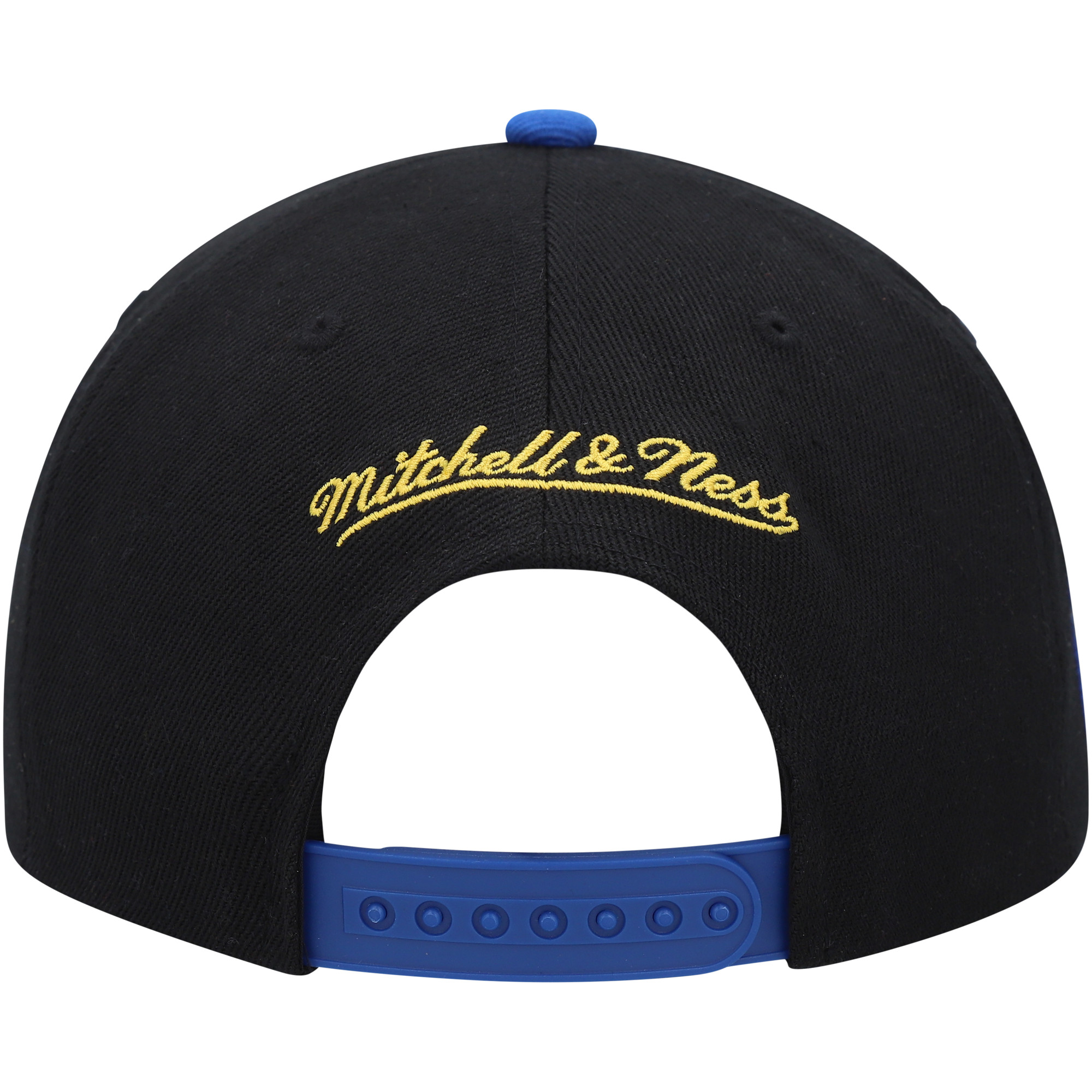 Men's Mitchell & Ness Black/Royal Golden State Warriors Side Core 2.0 Snapback Hat - Image 10