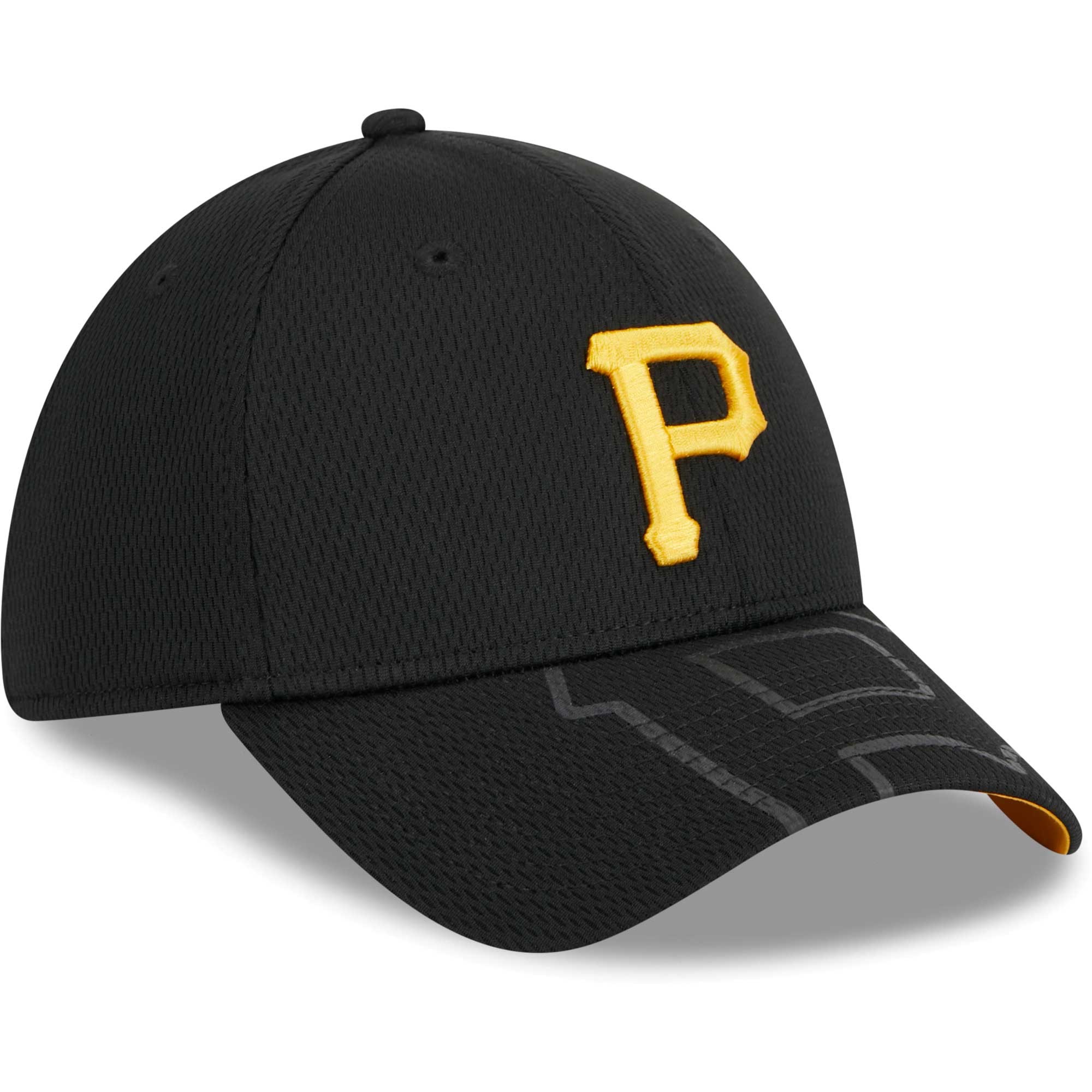 Men's New Era Black Pittsburgh Pirates Top Visor 39THIRTY Flex Hat - Image 9