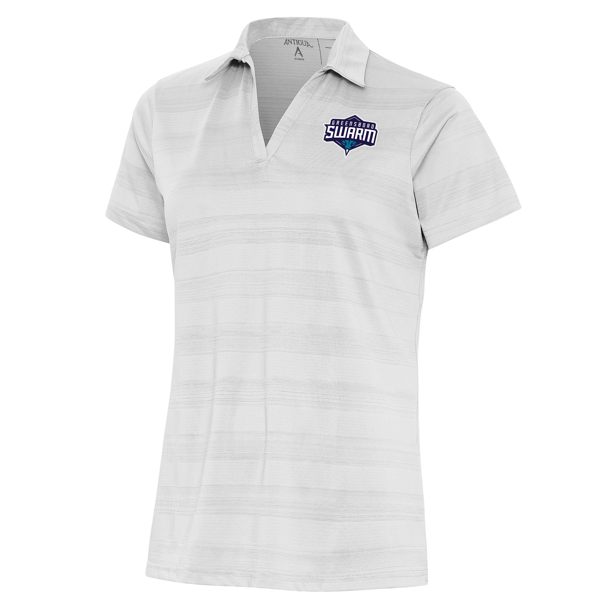 Women's Antigua White Greensboro Swarm Compass Polo